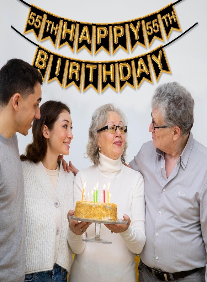 Wobbox 55th Happy Birthday Banner, 55th Happy Birthday Decoration Items (Brown) (FP4557) - Image 5